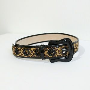 Leather leopard belt size medium